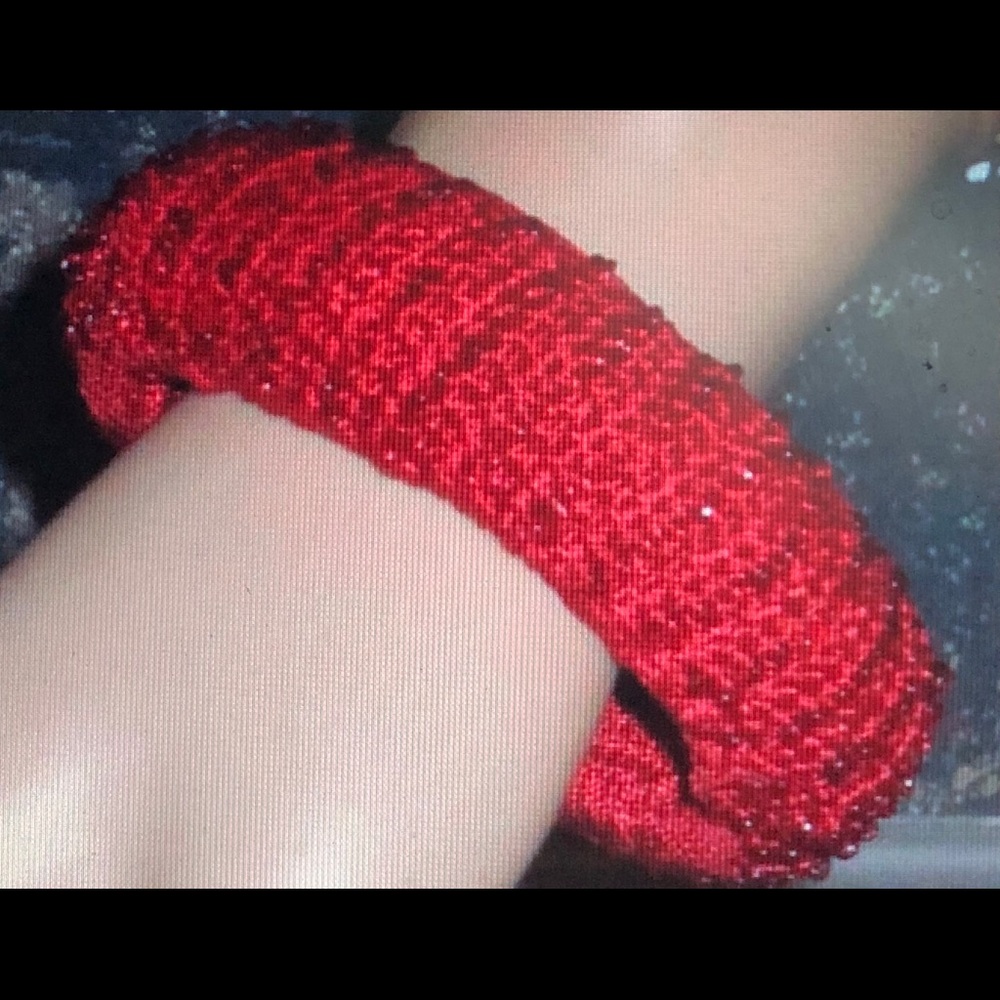 Victoria's Secret Red Beaded Bangle Bracelet